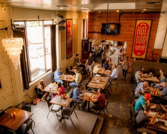 Interior shot of the Frank restaurant
